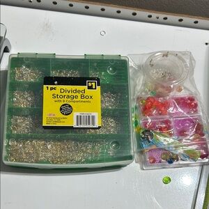 Green Divided Storage Box with 9 Compartments